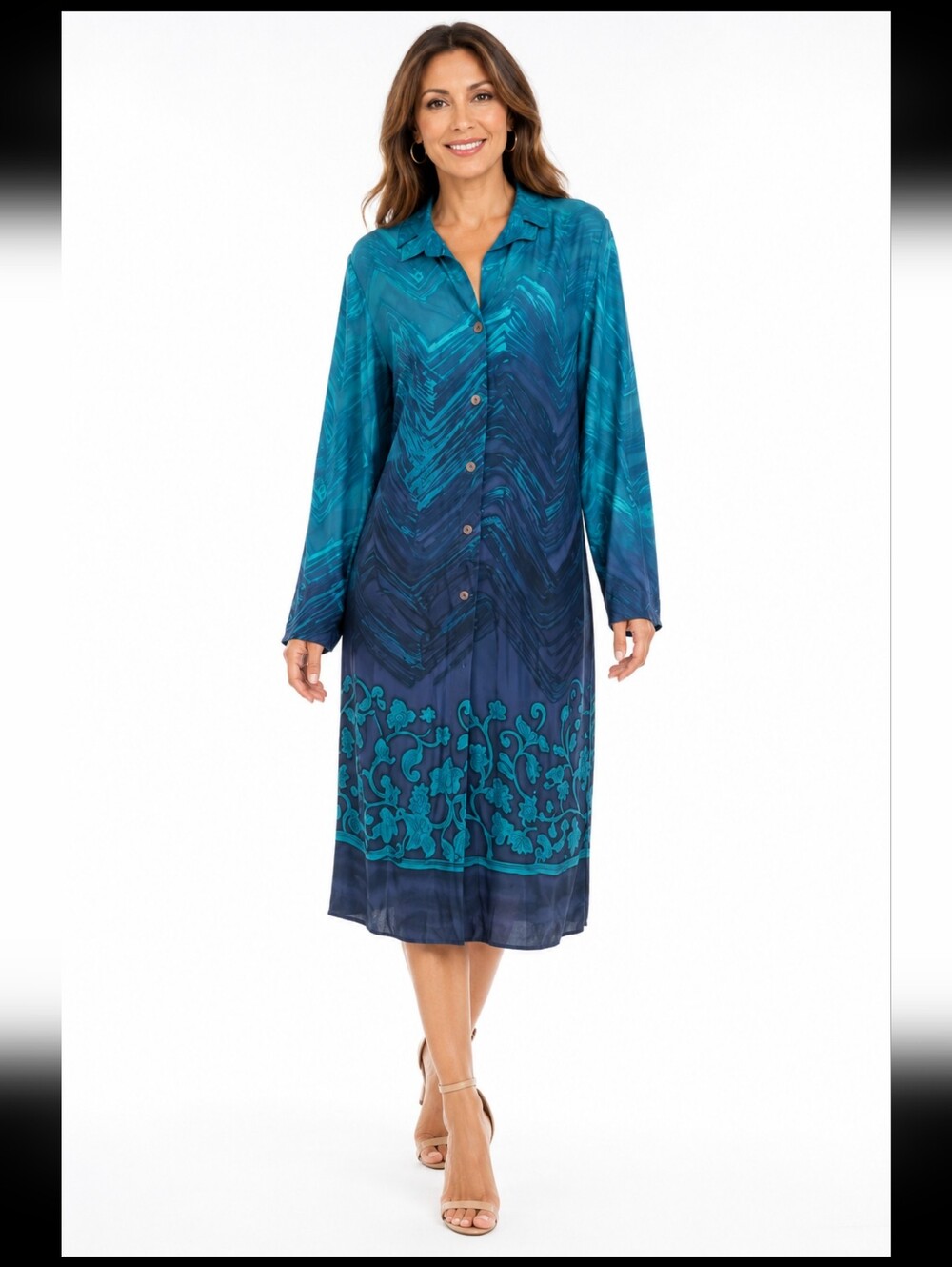 Toby Vintage Cottagecore Blue Size 14 Women's Dress Buttons front #W2